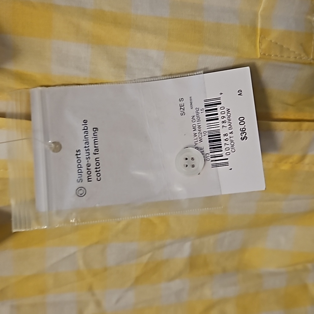 Yellow gingham button down - Picture 2 of 3